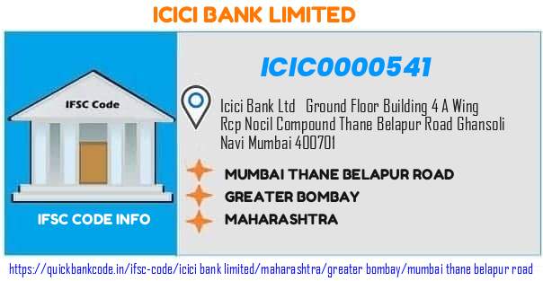 Icici Bank Mumbai Thane Belapur Road ICIC0000541 IFSC Code