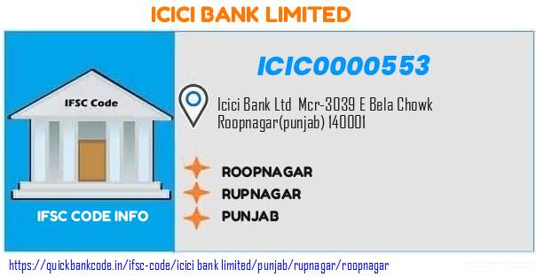 ICIC0000553 ICICI Bank. ROOPNAGAR