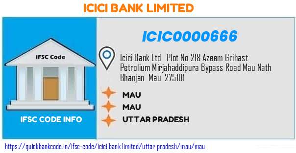 Icici Bank Mau ICIC0000666 IFSC Code