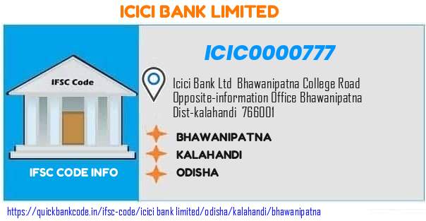 Icici Bank Bhawanipatna ICIC0000777 IFSC Code