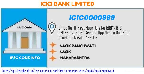 Icici Bank Nasik Panchwati ICIC0000999 IFSC Code
