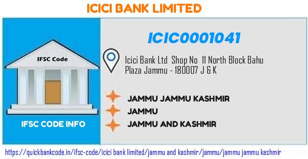 Icici Bank Jammu Jammu Kashmir ICIC0001041 IFSC Code