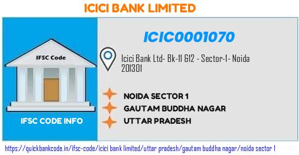 Icici Bank Noida Sector 1 ICIC0001070 IFSC Code