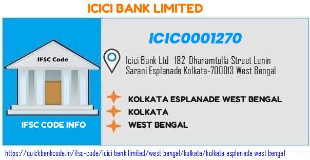 Icici Bank Kolkata Esplanade West Bengal ICIC0001270 IFSC Code