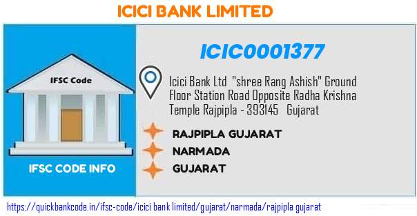 Icici Bank Rajpipla Gujarat ICIC0001377 IFSC Code