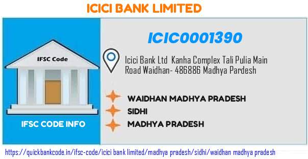 Icici Bank Waidhan Madhya Pradesh ICIC0001390 IFSC Code