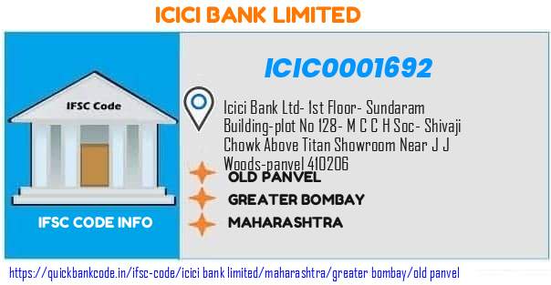 Icici Bank Old Panvel ICIC0001692 IFSC Code