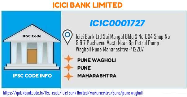 ICIC0001727 ICICI Bank. PUNE WAGHOLI