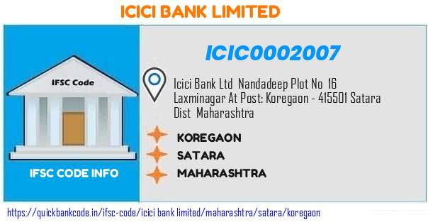 Icici Bank Koregaon ICIC0002007 IFSC Code