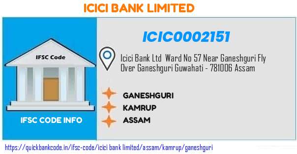 Icici Bank Ganeshguri ICIC0002151 IFSC Code