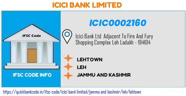 Icici Bank Lehtown ICIC0002160 IFSC Code