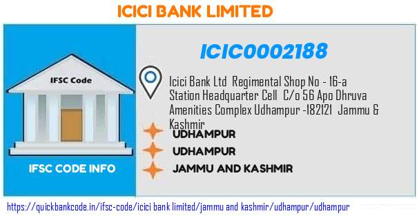 Icici Bank Udhampur ICIC0002188 IFSC Code