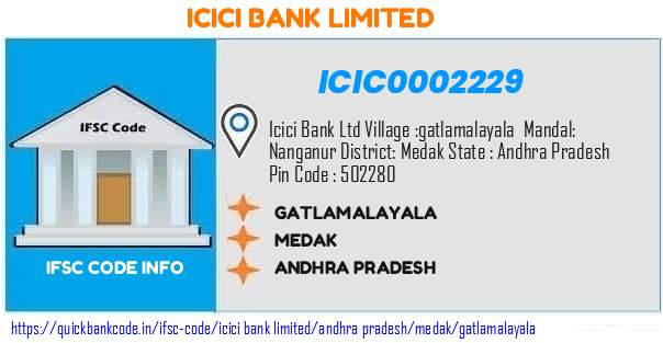 Icici Bank Gatlamalayala ICIC0002229 IFSC Code