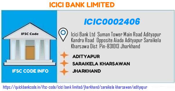 Icici Bank Adityapur ICIC0002406 IFSC Code