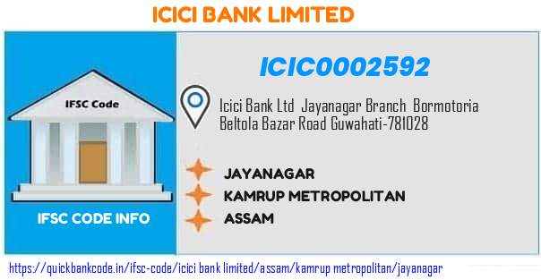 Icici Bank Jayanagar ICIC0002592 IFSC Code