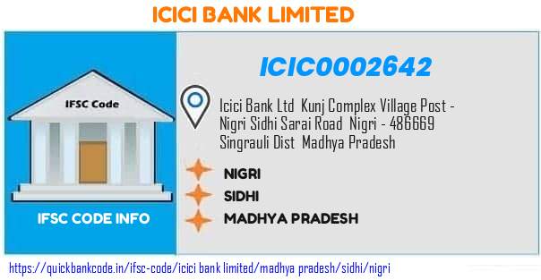 Icici Bank Nigri ICIC0002642 IFSC Code
