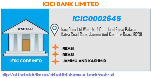 Icici Bank Reasi ICIC0002645 IFSC Code