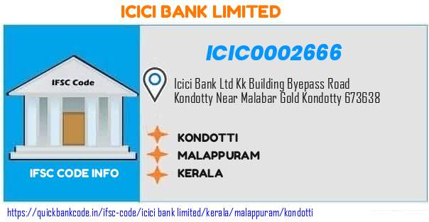 Icici Bank Kondotti ICIC0002666 IFSC Code