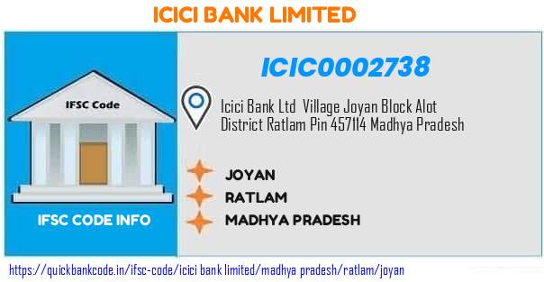 Icici Bank Joyan ICIC0002738 IFSC Code