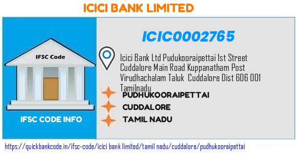 Icici Bank Pudhukooraipettai ICIC0002765 IFSC Code