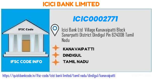 Icici Bank Kanavaipatti ICIC0002771 IFSC Code