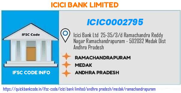 Icici Bank Ramachandrapuram ICIC0002795 IFSC Code