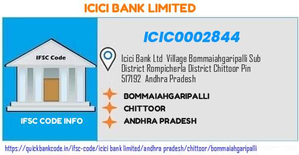 Icici Bank Bommaiahgaripalli ICIC0002844 IFSC Code