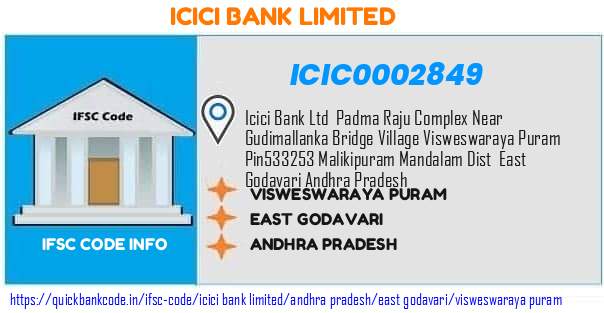 Icici Bank Visweswaraya Puram ICIC0002849 IFSC Code