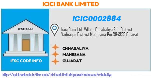 ICIC0002884 ICICI Bank. CHHABALIYA