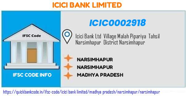 Icici Bank Narsimhapur ICIC0002918 IFSC Code