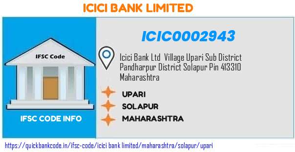 ICIC0002943 ICICI Bank. UPARI