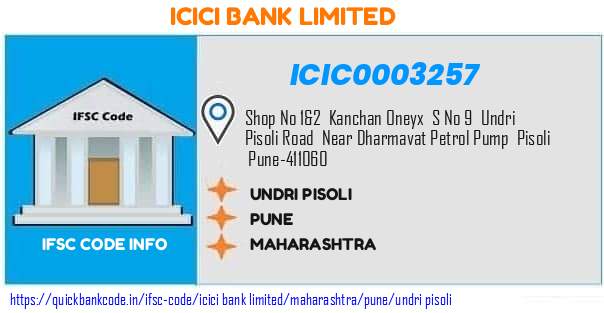 Icici Bank Undri Pisoli ICIC0003257 IFSC Code