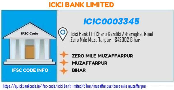 Icici Bank Zero Mile Muzaffarpur ICIC0003345 IFSC Code