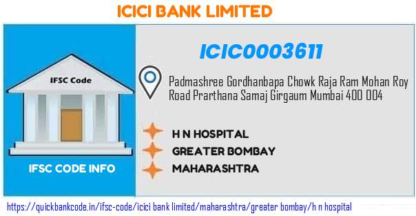 Icici Bank H N Hospital ICIC0003611 IFSC Code