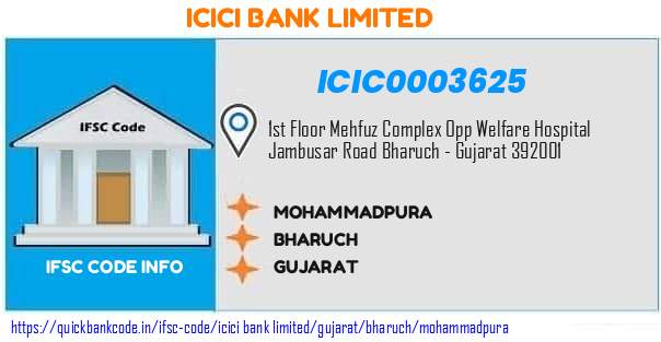 Icici Bank Mohammadpura ICIC0003625 IFSC Code
