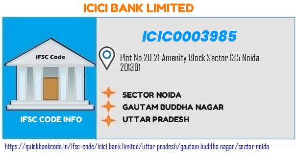 Icici Bank Sector Noida ICIC0003985 IFSC Code
