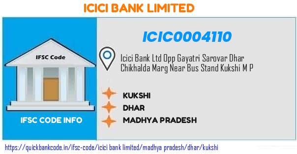 Icici Bank Kukshi ICIC0004110 IFSC Code