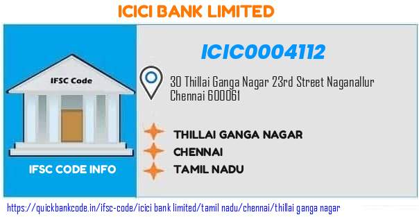 Icici Bank Thillai Ganga Nagar ICIC0004112 IFSC Code
