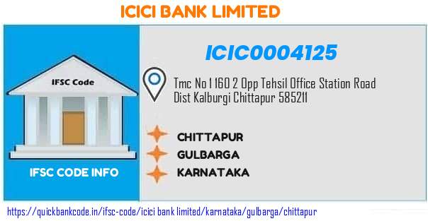 Icici Bank Chittapur ICIC0004125 IFSC Code