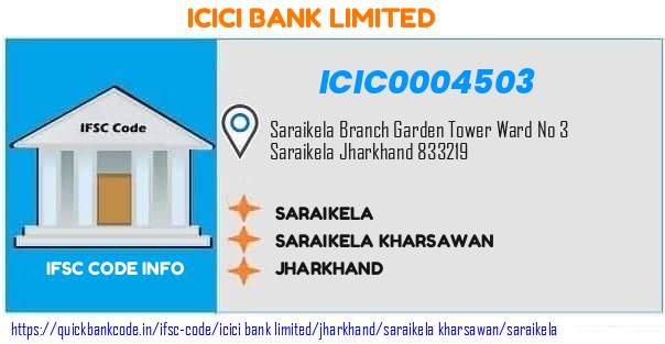Icici Bank Saraikela ICIC0004503 IFSC Code