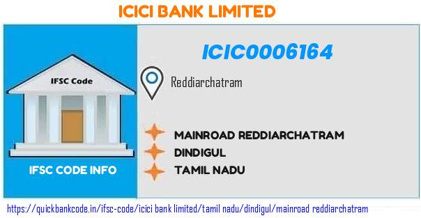 Icici Bank Mainroad Reddiarchatram ICIC0006164 IFSC Code