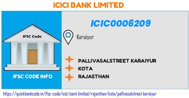 Icici Bank Pallivasalstreet Karaiyur ICIC0006209 IFSC Code