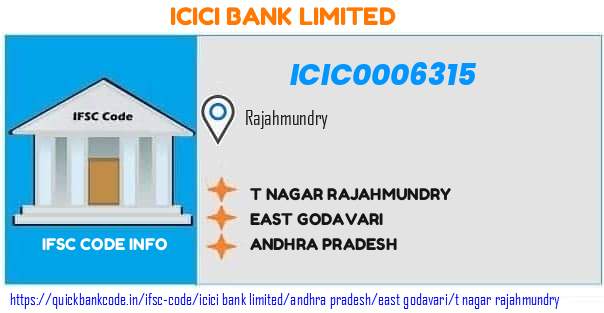 Icici Bank T Nagar Rajahmundry ICIC0006315 IFSC Code
