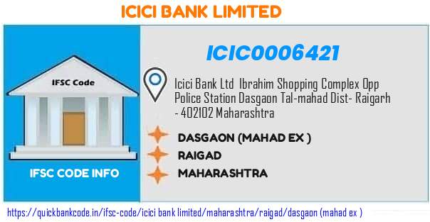 ICIC0006421 ICICI Bank. DASGAON MAHAD EX