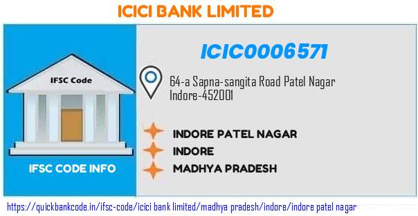 Icici Bank Indore Patel Nagar ICIC0006571 IFSC Code