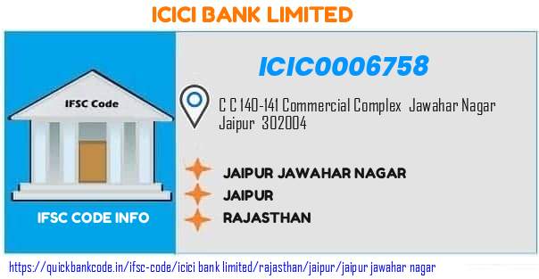 Icici Bank Jaipur Jawahar Nagar ICIC0006758 IFSC Code