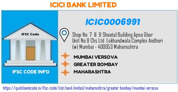 Icici Bank Mumbai Versova ICIC0006991 IFSC Code