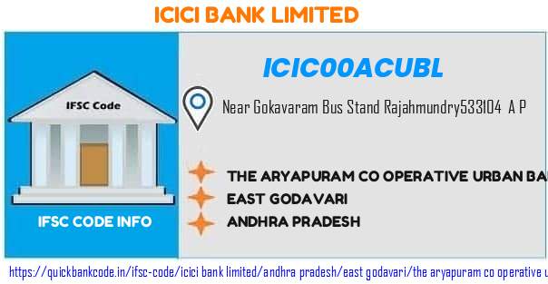 Icici Bank The Aryapuram Co Operative Urban Bank  ICIC00ACUBL IFSC Code