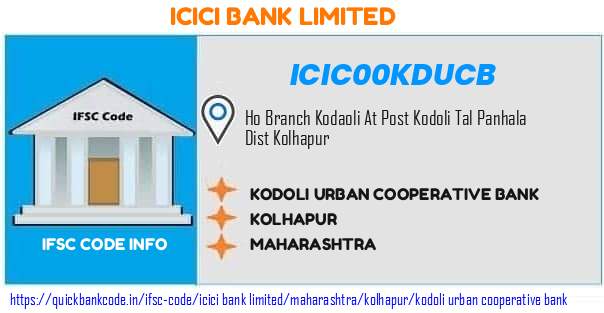 Icici Bank Kodoli Urban Cooperative Bank ICIC00KDUCB IFSC Code