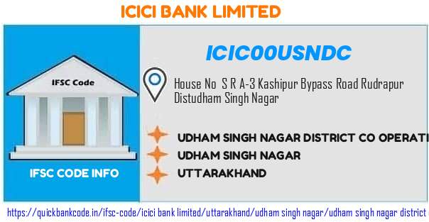 Icici Bank Udham Singh Nagar District Co Operative Bank  ICIC00USNDC IFSC Code